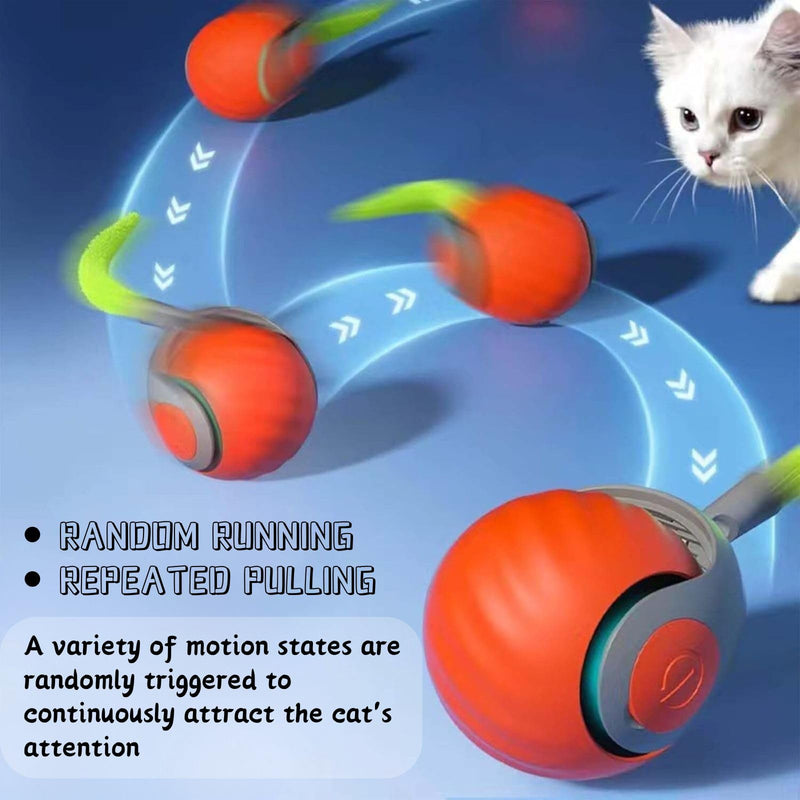 Speedy 2.0 Tail, Speedy Toy Tail Cat, Speedy 2.0 Tail Cat Toy, New Interactive Cat Ball Toy, Smart Cat Toys Ball, Moving Cat Toy Ball with Tail, Two Speed Adjustment (Blue) Blue - PawsPlanet Australia