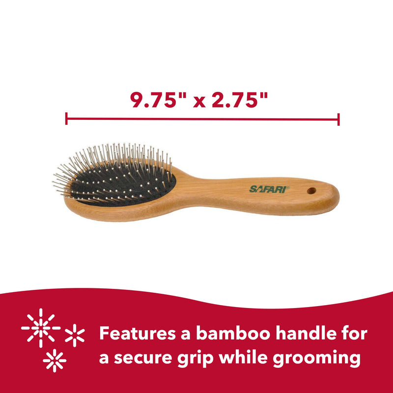 Coastal Pet Safari Wire Pin Dog Brush with Bamboo Handle - Large - General Dog Grooming Brush for Short and Long Hair - Eco-Friendly Handle - PawsPlanet Australia
