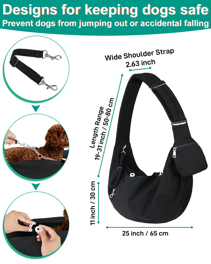 Pet Carrier Sling for Small Dogs and Cats, Dog Carrier Sling with Adjustable Thick Padded Shoulder Strap and Pocket, Hands Free Puppy Carrier Purse for Travel or Everyday Use - PawsPlanet Australia