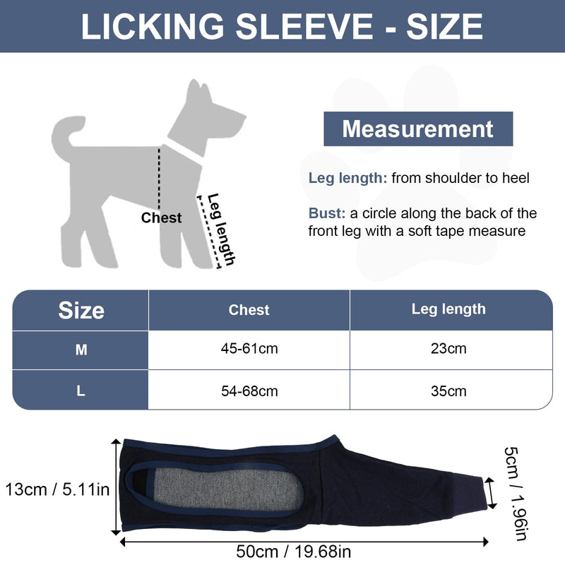 Joyan Dog Surgery Recovery Sleeve, Dog Knee Brace, Elbow Bandage Protector, Pet Socks for Paws Stop Licking, for Front Right & Left Leg, Wounds, Bandages, Anti-Licking for Dogs, Blue, L