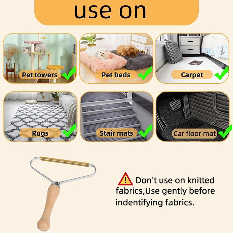 (2pcs) Diafline Pet Hair Remover, Pro Special Multi Fabric Edge and Carpet Fur Rake Scraper, Deep Clean Dog Hair Remover, Uproot Cat Hair Removal Tool Shaver for Couch, Pet Towers and Rugs 2-pack - PawsPlanet Australia