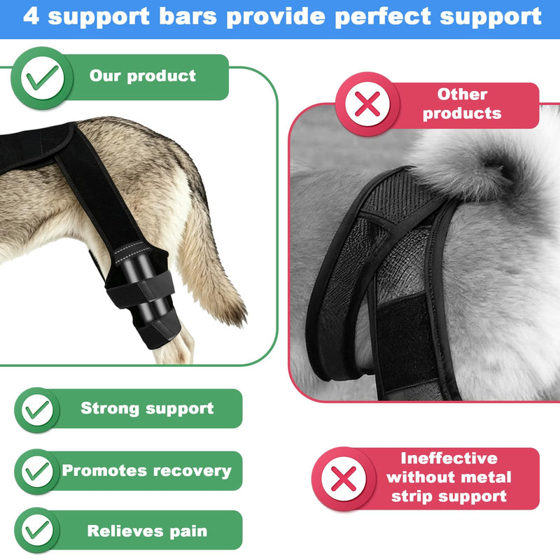 Penitue Dog Knee Brace Hind Leg, Adjustable Dog Hind Leg Braces Support System with 4 Stabilizers & Hip Support (XL) XL
