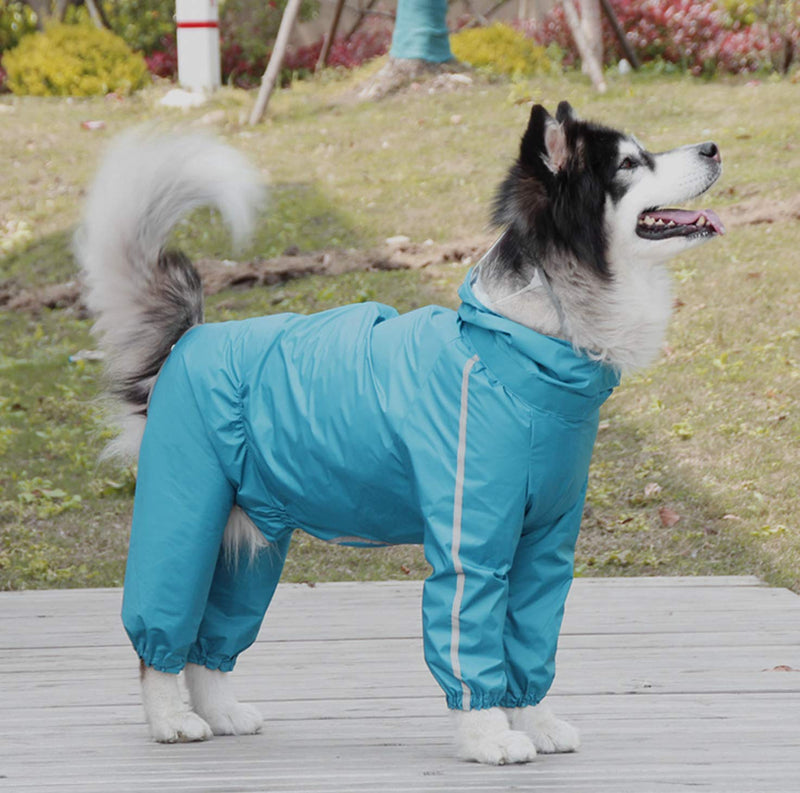 GabeFish Lightweight Raincoats for Big Dogs, Large Breeds Dogs Rain Jackets with Legs Blue 8XL 8XL: Weight: 55-66 lbs (25-30kg)