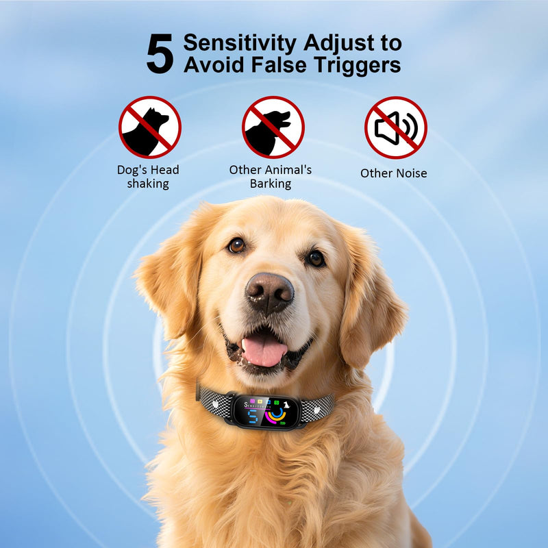 Dog Bark Collar for Small Medium Large Dogs – Rechargeable Anti-Bark Training Collar with Beep & Vibration, Plus Indoor No-Go Zone to Block Trash or Furniture,5 Sensitivity Levels - PawsPlanet Australia