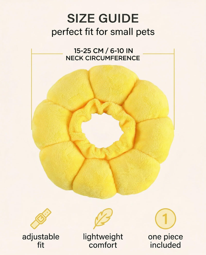 Cat neck collar size S, lick protection for cats, soft neck collar for cats and small dogs after surgery, Elizabethan collar, sunflower neck collar