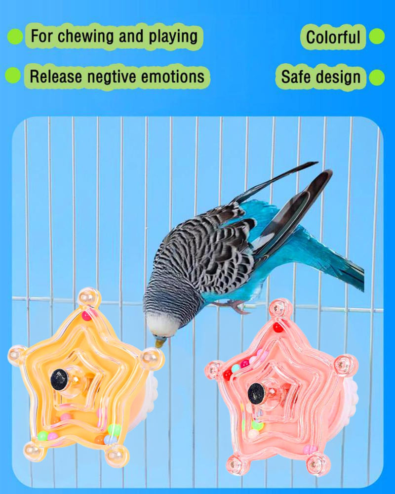 Bird Toys, 2PCS Conure Toys Parrot Rotating Toy Parakeet Spinning Toys Bird Rattle Toys Bird Cage Accessories for Small to Medium Birds, Blue/Green - PawsPlanet Australia