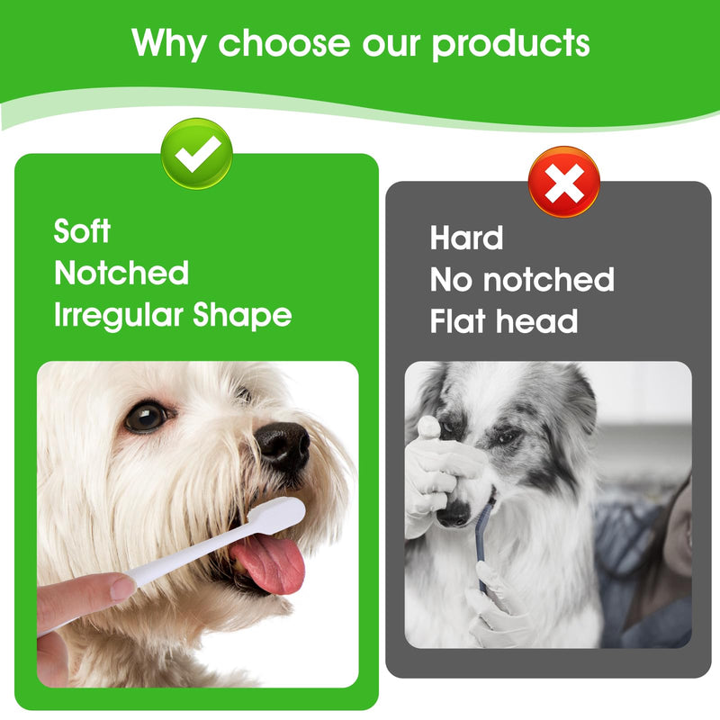 Dog Toothbrush, 4 Pcs Soft Dog Tooth Brushing Kit, Puppy Toothbrush Long Handle Pet Toothbrush Universal for Pet Dogs Teeth Cleaning and Oral Care Dental Hygiene Convenient (Black, White) - PawsPlanet Australia