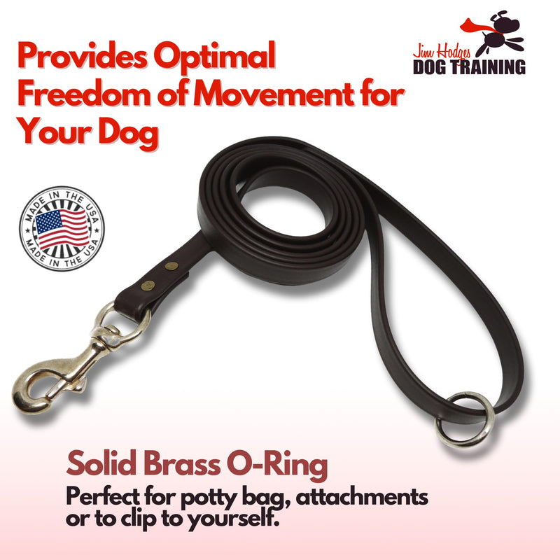 Gummy Dog Leash, Biothane, Dog Training Leash, Made in The USA, 4 Feet, Various Sizes & Colors (1/2, Brown) 1/2 - PawsPlanet Australia