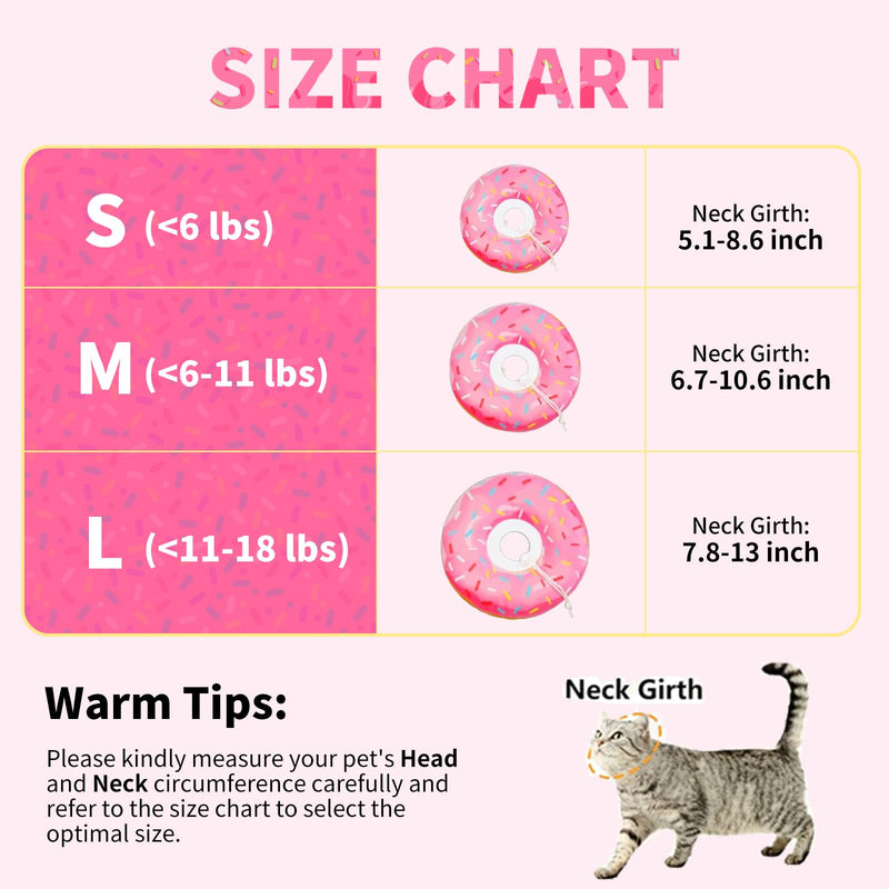 Cat Cone Collar Soft,Adjustable Cat Recovery Collar for Wound Healing Cute Donut Adjustable Kitten Cones to Stop Licking Elizabethan e Collar that can Protect Head and Foot Wounds baby blue Medium