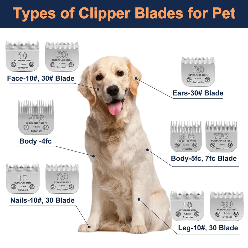 10# Clipper Blades Pet Grooming Clipper Replacement Blades Detachable Blade Compatible with andis/wahl/Oster Dog Clippers 10# - PawsPlanet Australia