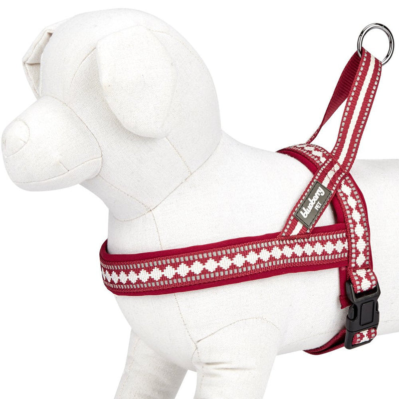 Blueberry Pet 4 Colors Soft & Comfy 3M Reflective Jacquard Padded Dog Harness, Chest Girth 20.5" - 26", Marsala Red, Medium, Adjustable Harnesses for Dogs Medium(20.5" - 26") Chest Girth - PawsPlanet Australia