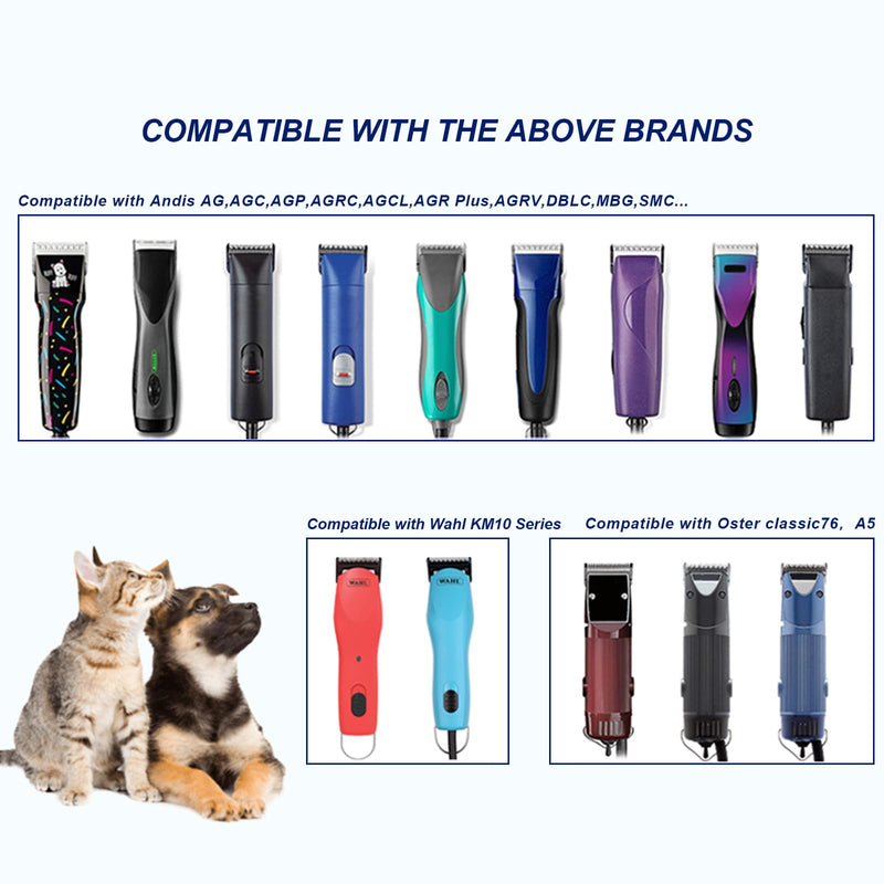 3PACK Dog Grooming Clipper Replacement Blades Compatible with Andis Pet Clipper/Oster A5/Wahl KM Series Dog Clipper,Ceramic Blade & Stainless Steel Blade (#+4FC+5FC+7FC) - PawsPlanet Australia
