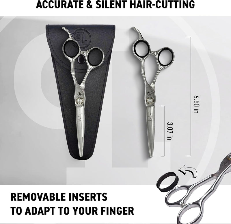 Professional Hair Cutting Scissors 6.5" Since 1852 – Premium Shears for Beauty Students, Beginner Stylists & Premium Home Use, Convex Blades, Ball-Bearing Tension System + Pouch