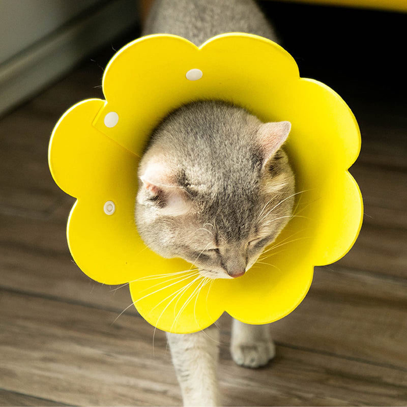 3Pcs Cat Recovery Collar Cat Protection Collar Cones for Cats Sunflower Neck Cat Cone Anti-Licking Recovery Collar to Prevent from Biting Scratching(Pink, Orange, Yellow) (S) - PawsPlanet Australia