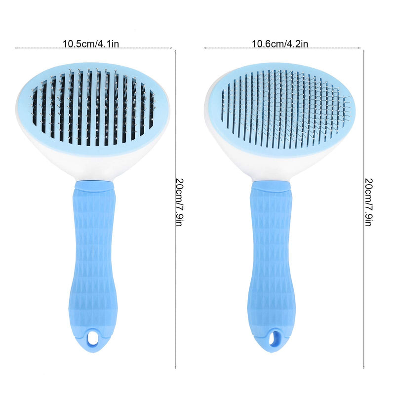 EVTSCAN Pet Slicker Brush Dogs Detangling Hair Remover Cat Cleaning Grooming Massage Needle Comb(Blue) blue - PawsPlanet Australia
