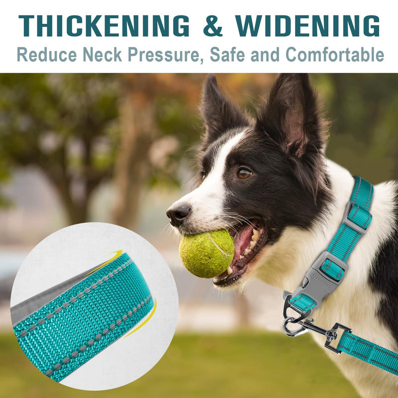 Dog Collar for Medium Small Large Dogs Reflective with Leash,Collar and Leash for Dogs,Soft Neoprene Padded 2 Pack(Blue,XS) XSmall:Width 5/8",Neck 8-12" Blue - PawsPlanet Australia
