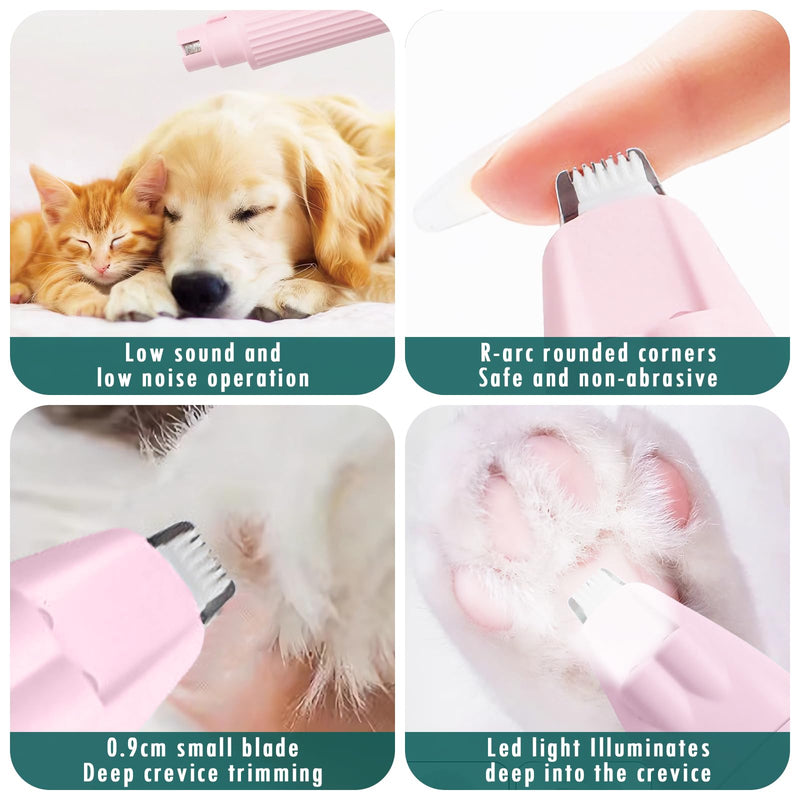 Dog Grooming Kit, Electric Dog Nail Trimmers, Adjustable Direction Dog Nail Grinder with 3 Ports, Low Noise Dog Nail Clippers with Light, Pet Shaver for Small and Large Dogs Cats - PawsPlanet Australia