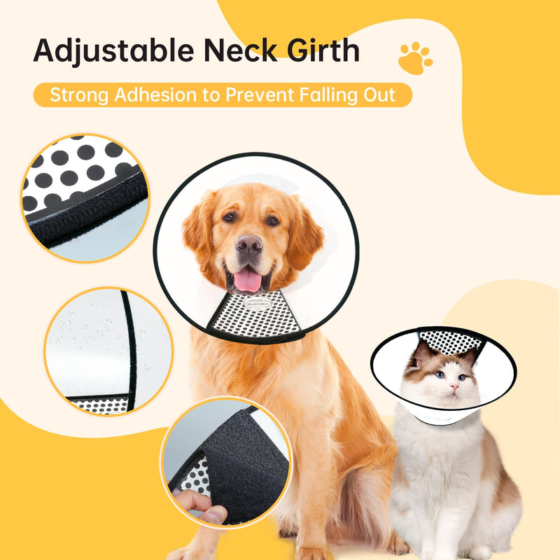 Dog Cone Collar for Surgery Recovery, Adjustable Soft Elizabethan Collar, Anti-Lick Protective Neck E-Collar for Dogs L X