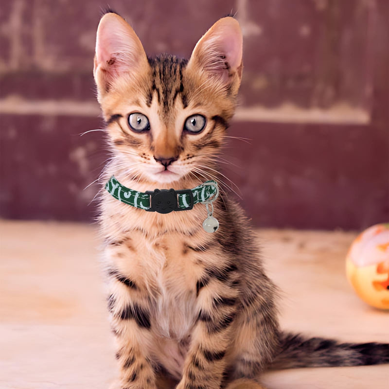Campsis 2PCS Cat Collars with Bowtie Breakaway Cat Collar with Bell Adjustable Safety Kitten Collar with Removable Bow and Bell for Boy Cats Girl Cats - PawsPlanet Australia