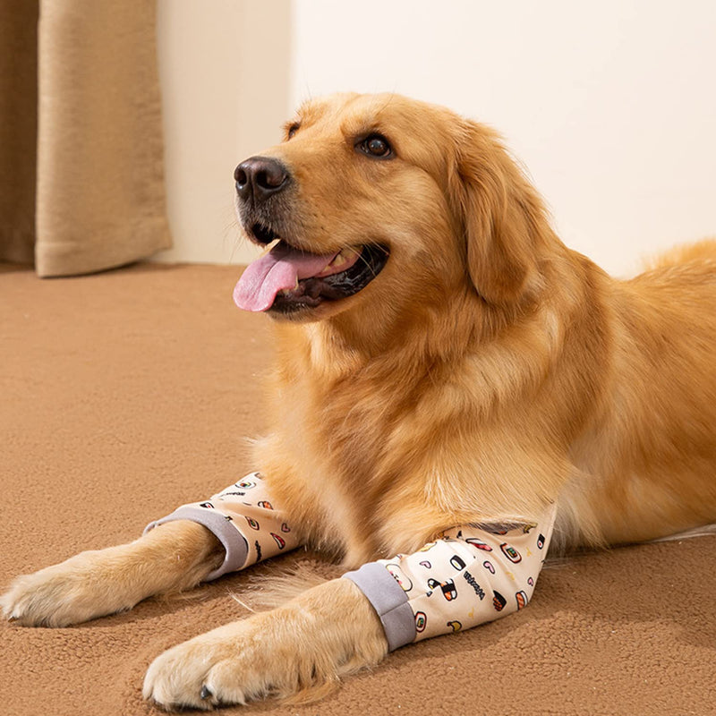 Dog Front Leg Joint Protector Sleeve,Elbow Sleeves with Mesh Pad for Medium Large Dogs Prevent Licking Wound_3XL(Gray) 3XL: Sleeve Length 39cm/15.3 in Gray