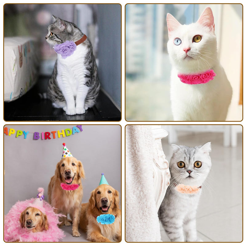 Dog Collar Flowers, 6 Pcs Dog Bows for Large Dogs Puppy Small Medium Big Cat Alpaca Rabbit Pet Dogs Collar Accessories Pet Neck Bows Sliders Grooming Collars Attachment - PawsPlanet Australia