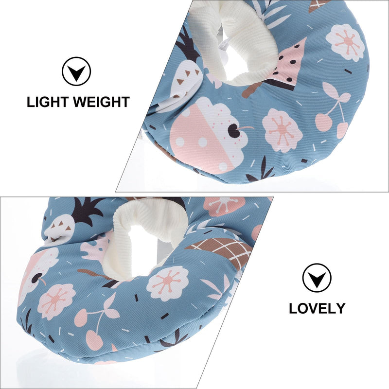 Artibetter Soft Cotton Cat Recovery Collar in Blue with Ice Cream Design Prevents Licking and Misbehavior for Post-Surgery Recovery