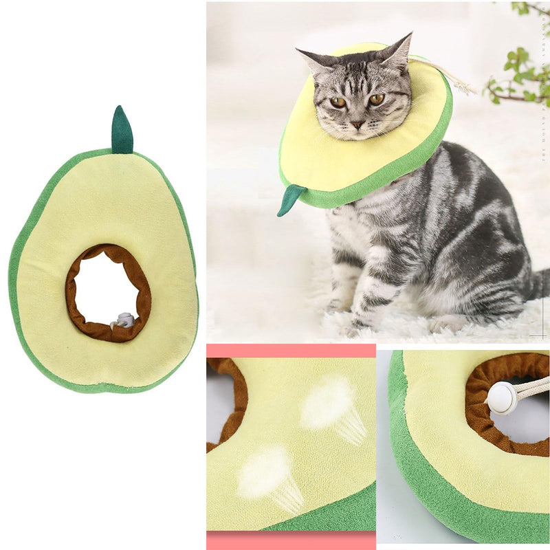Soft Cute Cat Cotton Cones, Avocado Neck Cone After Surgery,Toast Bread Adjustable Cat Collar,Recovery Elizabethan Collar