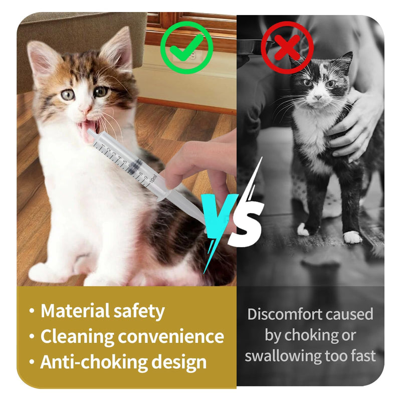 Professional Reusable Puppies Feeding Syringes for Newborn Kittens, Puppies, Pets, Wildlife, Rabbits, Squirrel,Small Animals (4Nipple+2 Syringes) - PawsPlanet Australia