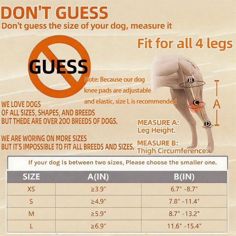 Dog Knee Brace for Torn Acl Hind Leg, Adjustable Dog Knee Brace, Helps Relieve Anterior Cruciate Ligament Tears Dog Leg Brace, Keeps Joints Stable, Relieves Pain, L (GGHX) GGHX