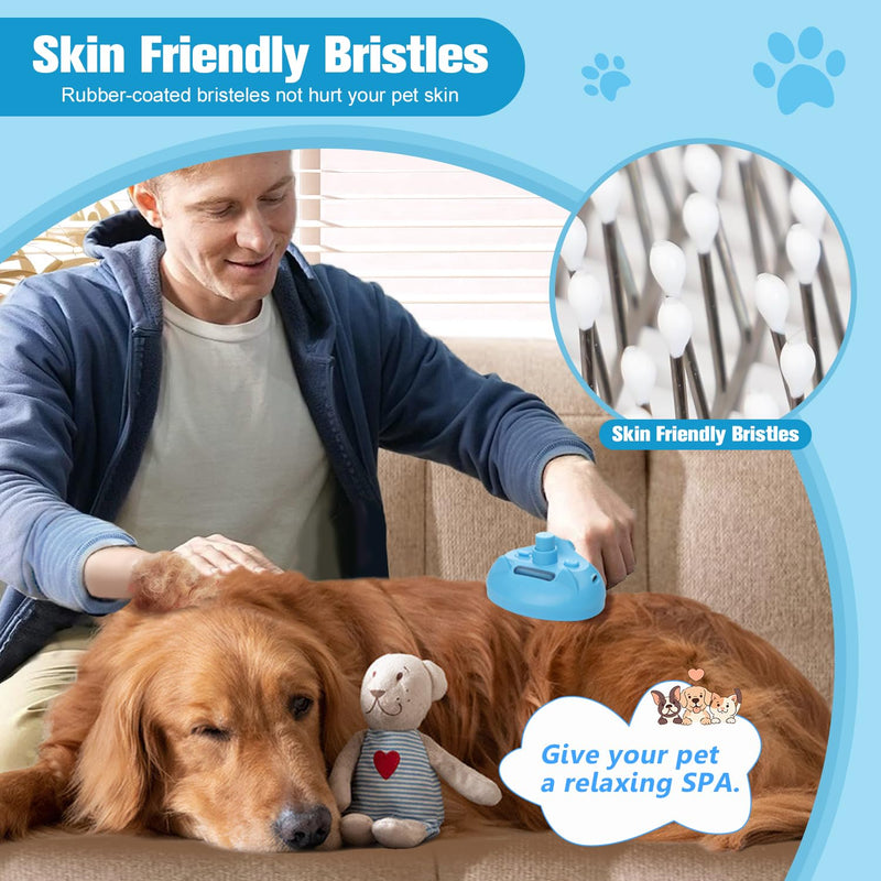 Pet Steam Brush for Dog,Gentle Cat & Dog Brush for Shedding Self-Cleaning Cat Brushes for Indoor Cats Spary Pet Hair Removal Tool for Massage,Grooming Dog Brush for Short&Long Haired Dogs Blue - PawsPlanet Australia