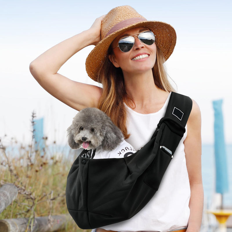Dog and Cat Sling Carrier, Reversible Pet Papoose Bag, Adjustable Length Cat Sling Strap, Front Facing Dog Carrier Sling, Travel Safety Harness for Outdoor Travel Use - PawsPlanet Australia