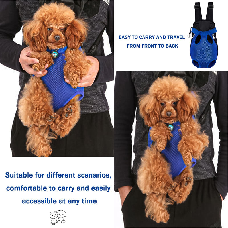 Pet Carrier Backpack, Adjustable Pet Front Carriers for Small Medium Dogs Cats 5-18 Lbs, Legs Out, Dog Cat Carrier Backpack for Hiking,Camping,Traveling,Cycling (Blue, Large（Fit:10-18lb）) Color Blue Large（Fit:10-18lb） - PawsPlanet Australia