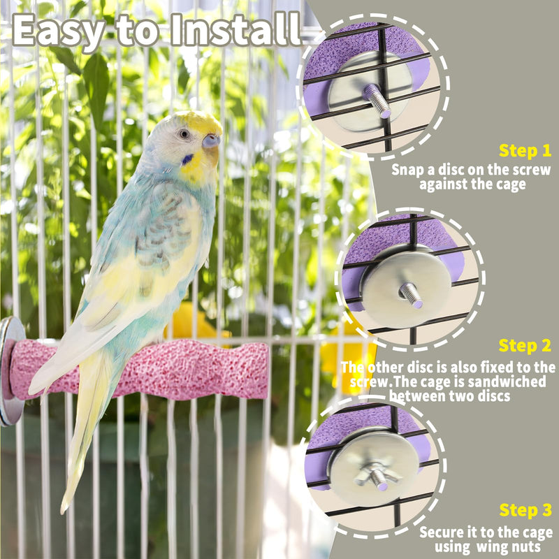 4PCS Bird Beak Grinding Stone,Bird Parrot Cage Perch Stand Platform Foot Claws Trimmer Chewing Toys for Budgies, Parakeets, Cockatiels, Conures - PawsPlanet Australia
