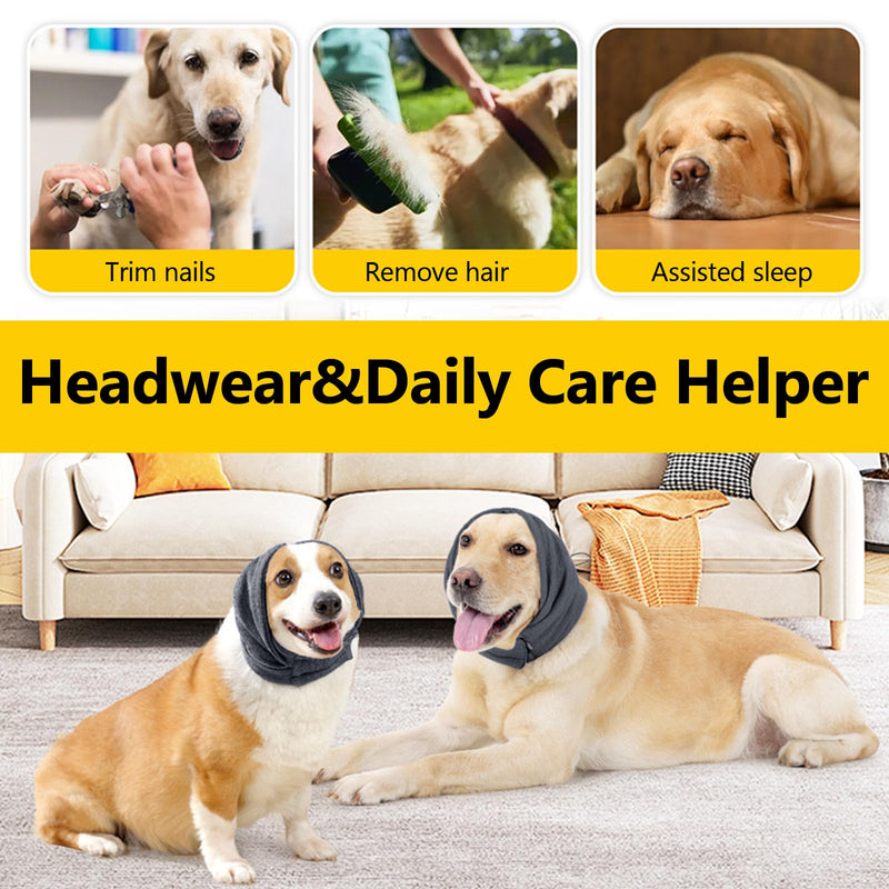 Dog Ear Protection, Dog Ear Muffs & No Shake Ear Wrap, Adjustable Earmuffs for Pets, Noise Protection, Dog Earmuffs, for Noise Reduction, Anxiety Relief Calming