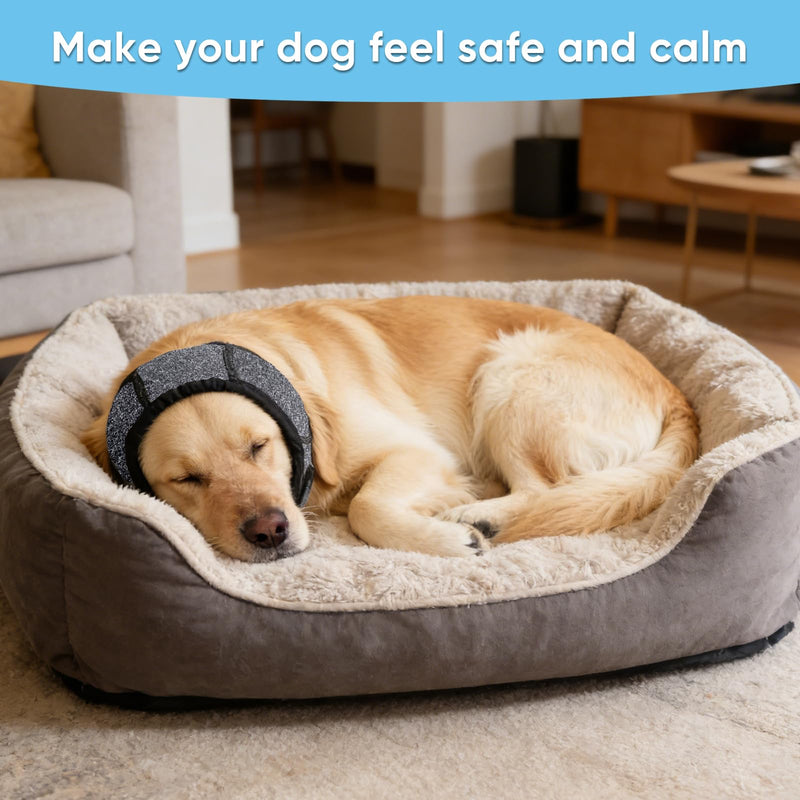 Dog Calming Hoodie,Ear Wrap Hematoma for Dogs,Dog Ear Muffs Noise Protection, Adjustable Head Cover for Anxiety Relief (Grey, Large(Head Circle:18"-24",Weight:66-94 lb)) Grey Large(Head Circle:18"-24",Weight:66-94 lb)