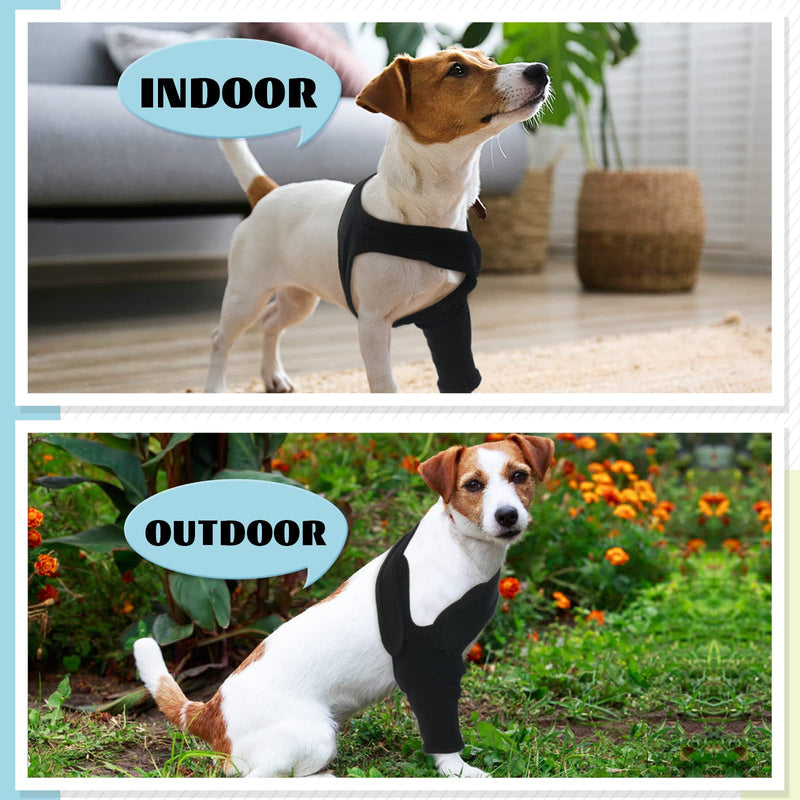 ROZKITCH Dog Surgery Recovery Sleeve Front Right Left Leg, Pet Prevent Licking Wound Elbow Brace Protector, Dog Recovery Suit Cone Collar Alternative for Sprain ACL CCL Arthritis Joint Care Black XL XL(Chest Girth:25.1"-33") - PawsPlanet Australia