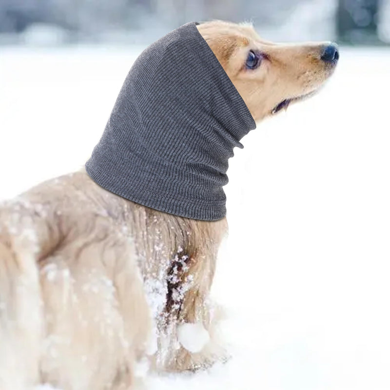 Quiet Ears for Dogs, Rbenxia 1 Piece Dog Ear Cover Hoodies Dog Ear Muffs Headband Noise Ear Protection Warm Winter Ear Scarf (Grey, Medium) Grey - PawsPlanet Australia