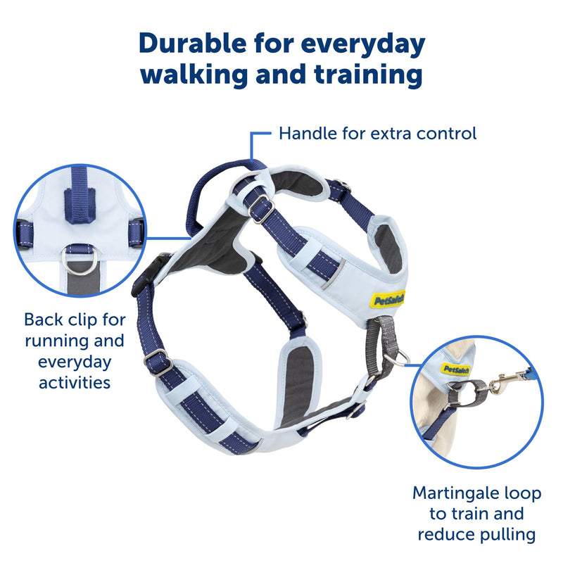 PetSafe Easy Walk Comfort No-Pull Dog Harness Full-Body Padding - Better Walks on The First Use - 5 Points of Adjustment Medium/Large, Blue