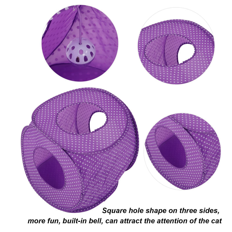 Pssopp Cat Tunnels Indoor Collapsible Maze Cat Tunnel Bed Cat Play Tent Interactive Toy for Cat Puppy Kitten Rabbit - PawsPlanet Australia