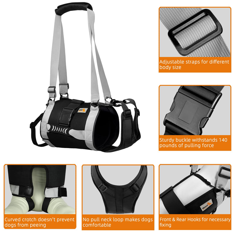 Dog Lift Harness for Large Dogs,Full Body Dog Sling Carrier with Handle,for Up Stairs/Back Legs Support/Dogs Joint Injuries/Arthritis/Nail Clipping L - PawsPlanet Australia