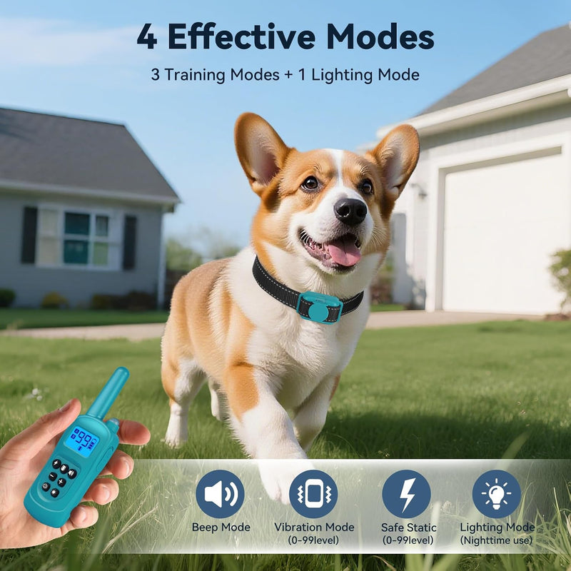 Cat Shock Collar with Remote 2000FT,Ultra-Small Cat Training Collar,Tailored for Cats,3 Training Modes Beep Vibration Shock Mode to Stop Meowing,Waterproof, Effective for Bad Behavior, Cyan