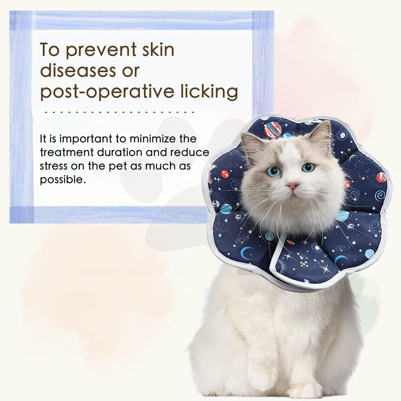 Soft Cat Recovery Collar,Adjustable Cat Cone,Cat Protective Cone Collar After Surgery,for Cats (Starry Sky, M) Starry Sky Medium - PawsPlanet Australia