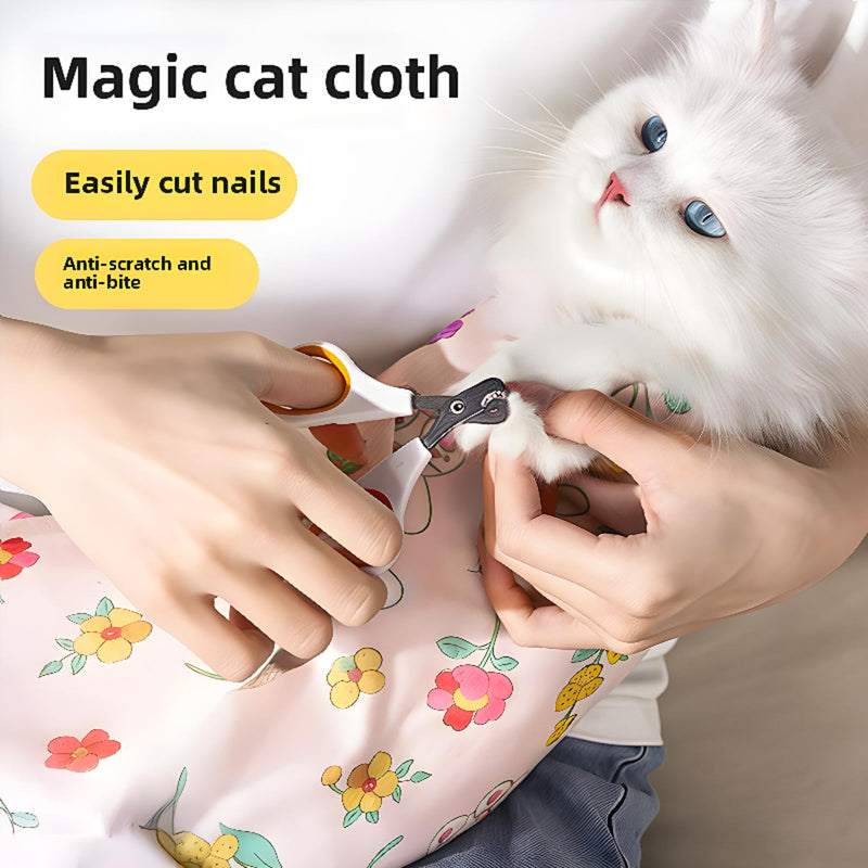 Cat Swaddle Wrap, PurrfectWrap - Soft Breathable Pink Cat Wrapping Blanket for Calming Anxious Cats, Grooming, Nail Trimming and Cuddling (27.6inch (Within 15lbs)) 27.6inch (within 15lbs) - PawsPlanet Australia