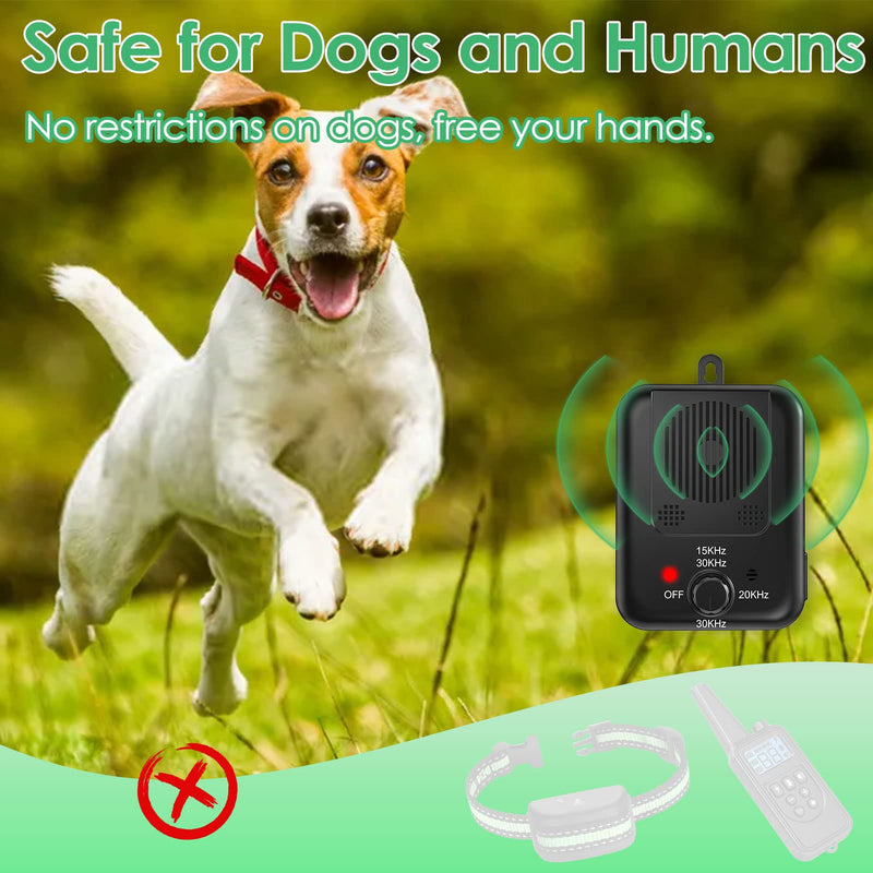 Ultrasonic Anti Barking Device for Dogs, 55ft Dog Barking Control Device with Dual Frequencies 3 Modes, Safe Anti Barking Device for Dogs Indoor Outdoor Humane Bark Control Device