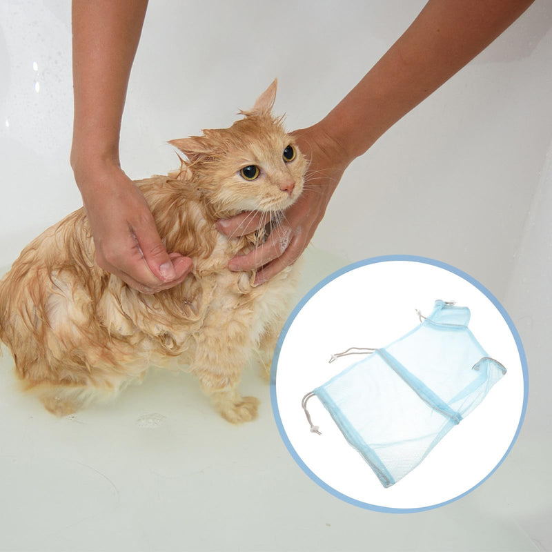 Mikikit Katzenbadebeutel und Verschleißschutz mit Einfachem und Ausziehen aus Polyester für Sichere Katzenpflege Beim Baden und Krallen Schneiden