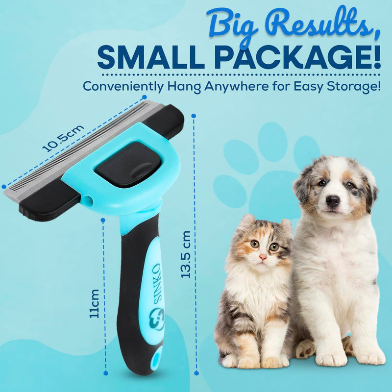 Sinko Deshedding Dog Brush -Professional Dog Deshedding Brush, Dog Brush for Shedding, Pet Deshedding Tool, Cat Deshedding Brush, Fur Deshedding Brush, Pet Hair Remover for Cats and Dogs (Blue) Blue - PawsPlanet Australia