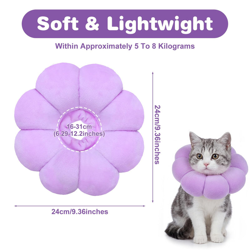 Soft Cat Recovery Cone Collar Adjustable Lightweight Kitten E-Collar Comfortable Neck Cats Recovery Collars Protective Dog Cat Cones for Kittens Small Dogs Stop Licking Wounds After Surgery