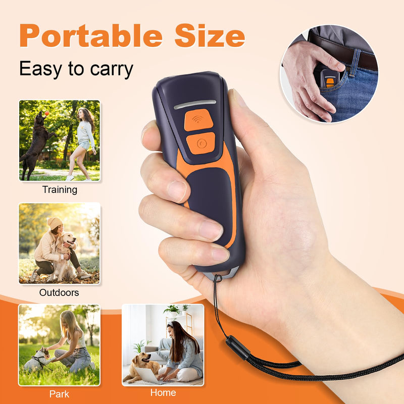 Arien Dog Bark Deterrent Devices, Rechargeable Ultrasonic Anti Barking Device for Dogs, Dog Bark Control Devices 50FT Range Safe for Dogs & Human Portable Indoor Outdoor, Dog Training & Behavior Aids Orange - PawsPlanet Australia