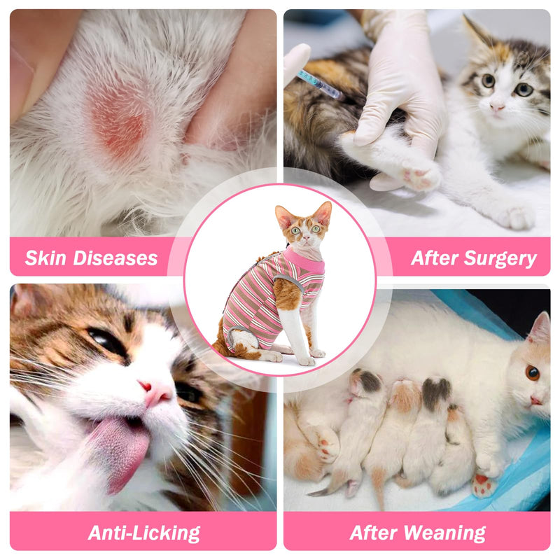 Coppthinktu Cat Recovery Suit Female, Cat Surgery Recovery Suit Cats Onesie for Cats After Surgery for Surgical Abdominal Wound Skin Diseases, Soft E-Collar Alternative Kitten Spay Suit Anti Licking Purple Medium
