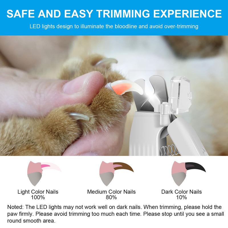 SZMDLX Cat & Dog Nail Trimmers, Electric Rechargeable Dog Nail Clippers & Dog Nail Grinder with 2 LED Light Paws Grooming Kit, Dog Nail File Quiet Pet Nail Clippers & Grinder Trimmer for Dogs and Cats - PawsPlanet Australia